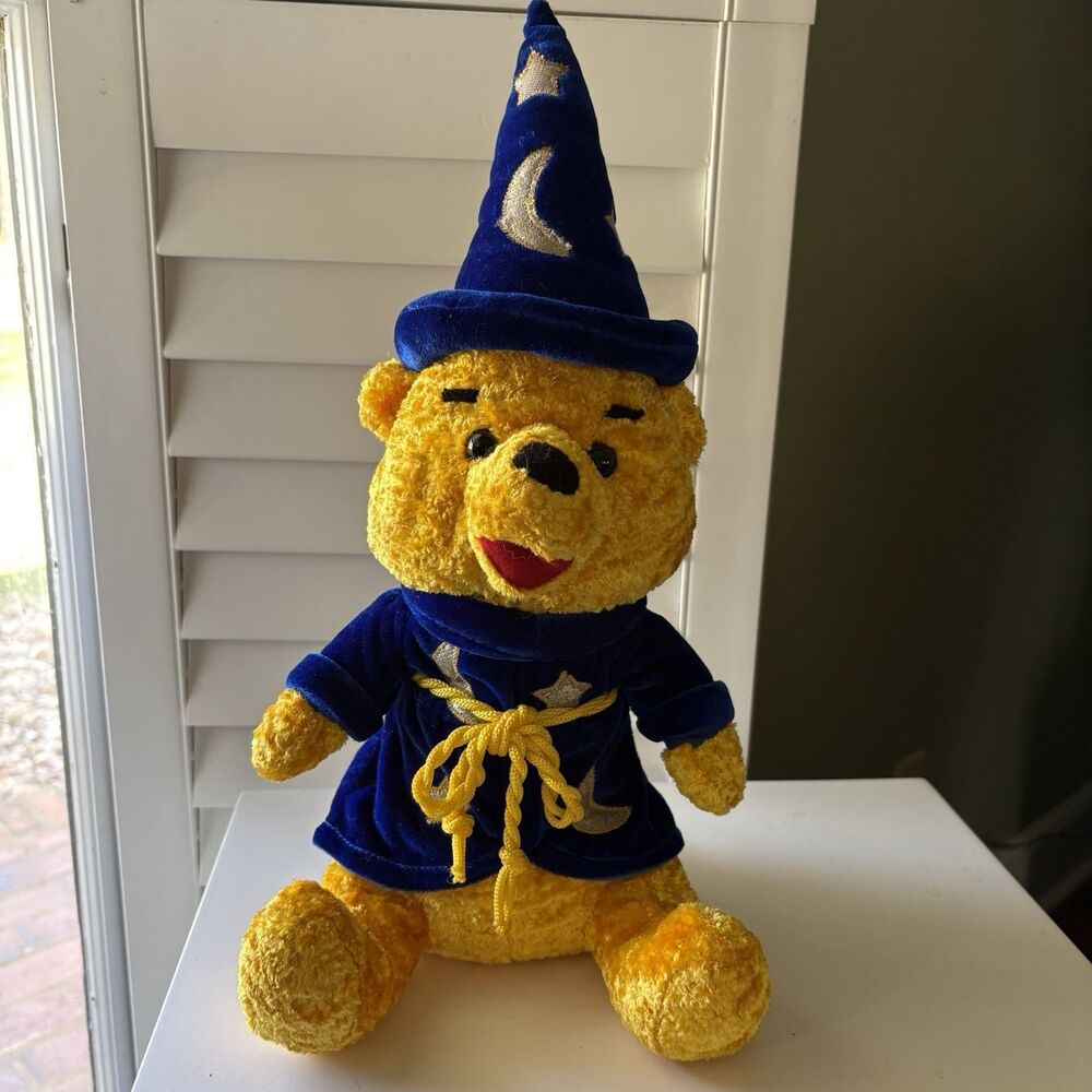 Winnie The Pooh Sorcerer Carousel Toy‎ 15 In Blue Robe & Hat with Moon & Stars